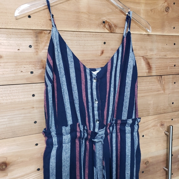 NWT Splendid Crosshatch Striped Tie Waist Jumpsuit - Picture 2 of 6